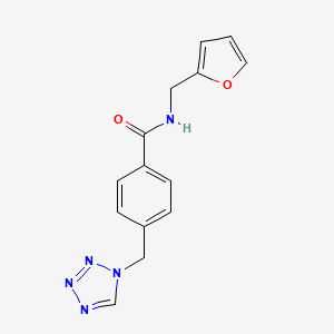 molecular formula C14H13N5O2 B4510952 N-(furan-2-ylmethyl)-4-(1H-tetrazol-1-ylmethyl)benzamide 