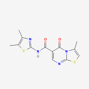 molecular formula C13H12N4O2S2 B4510999 N-[(2Z)-4,5-dimethyl-1,3-thiazol-2(3H)-ylidene]-3-methyl-5-oxo-5H-[1,3]thiazolo[3,2-a]pyrimidine-6-carboxamide 