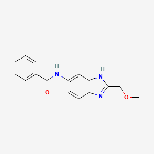 molecular formula C16H15N3O2 B4511015 N-[2-(methoxymethyl)-1H-benzimidazol-5-yl]benzamide 