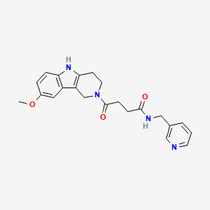 molecular formula C22H24N4O3 B4511032 4-(8-methoxy-1,3,4,5-tetrahydro-2H-pyrido[4,3-b]indol-2-yl)-4-oxo-N-(pyridin-3-ylmethyl)butanamide 