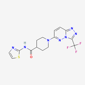 molecular formula C15H14F3N7OS B4511051 N-(1,3-thiazol-2-yl)-1-[3-(trifluoromethyl)[1,2,4]triazolo[4,3-b]pyridazin-6-yl]piperidine-4-carboxamide 
