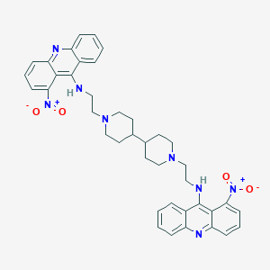 molecular formula C40H42N8O4 B045111 N,N'-Bis(1-nitro-9-acridinyl)-(4,4'-bipiperidine)-1,1'-diethanamine CAS No. 123219-88-5