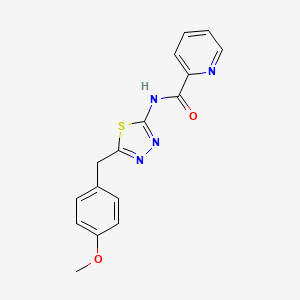 molecular formula C16H14N4O2S B4511192 N-[(2E)-5-(4-methoxybenzyl)-1,3,4-thiadiazol-2(3H)-ylidene]pyridine-2-carboxamide 