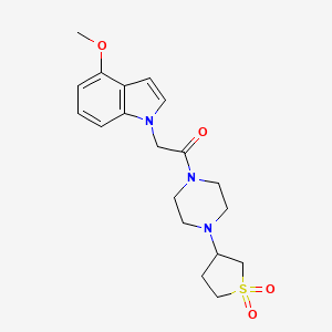 molecular formula C19H25N3O4S B4511201 1-(4-(1,1-dioxidotetrahydrothiophen-3-yl)piperazin-1-yl)-2-(4-methoxy-1H-indol-1-yl)ethanone 