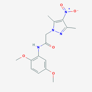 molecular formula C15H18N4O5 B451122 N~1~-(2,5-DIMETHOXYPHENYL)-2-(3,5-DIMETHYL-4-NITRO-1H-PYRAZOL-1-YL)ACETAMIDE 