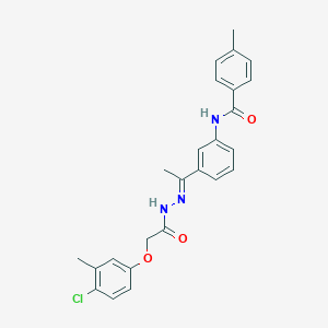 molecular formula C25H24ClN3O3 B451125 N-(3-{N-[(4-chloro-3-methylphenoxy)acetyl]ethanehydrazonoyl}phenyl)-4-methylbenzamide 