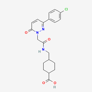molecular formula C20H22ClN3O4 B4511266 TRANS-4-[({[3-(4-CHLOROPHENYL)-6-OXOPYRIDAZIN-1(6H)-YL]ACETYL}AMINO)METHYL]CYCLOHEXANECARBOXYLIC ACID 