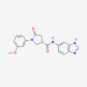 molecular formula C19H18N4O3 B4511326 N-(1H-benzimidazol-5-yl)-1-(3-methoxyphenyl)-5-oxopyrrolidine-3-carboxamide 