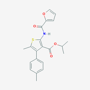 molecular formula C21H21NO4S B451134 Isopropyl 2-(2-furoylamino)-5-methyl-4-(4-methylphenyl)thiophene-3-carboxylate 