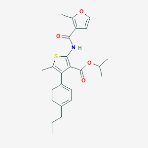 molecular formula C24H27NO4S B451135 Isopropyl 5-methyl-2-[(2-methyl-3-furoyl)amino]-4-(4-propylphenyl)thiophene-3-carboxylate 