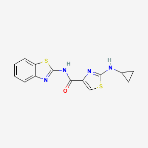 molecular formula C14H12N4OS2 B4511379 N-[(2E)-1,3-benzothiazol-2(3H)-ylidene]-2-(cyclopropylamino)-1,3-thiazole-4-carboxamide 