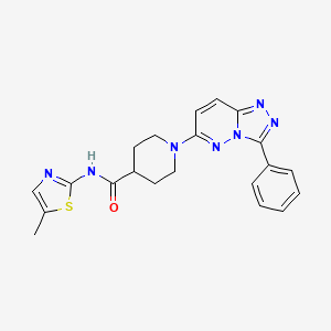 molecular formula C21H21N7OS B4511393 N-(5-methyl-1,3-thiazol-2-yl)-1-(3-phenyl[1,2,4]triazolo[4,3-b]pyridazin-6-yl)piperidine-4-carboxamide 