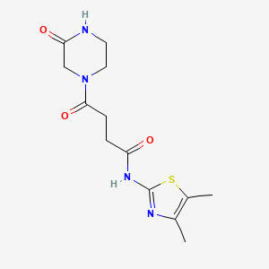 molecular formula C13H18N4O3S B4511404 N-(4,5-dimethyl-1,3-thiazol-2-yl)-4-oxo-4-(3-oxopiperazin-1-yl)butanamide 