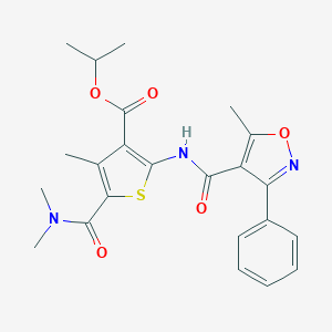 molecular formula C23H25N3O5S B451142 PROPAN-2-YL 5-(DIMETHYLCARBAMOYL)-4-METHYL-2-(5-METHYL-3-PHENYL-1,2-OXAZOLE-4-AMIDO)THIOPHENE-3-CARBOXYLATE 