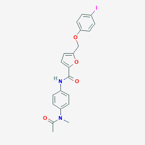 molecular formula C21H19IN2O4 B451147 N-{4-[acetyl(methyl)amino]phenyl}-5-[(4-iodophenoxy)methyl]-2-furamide 