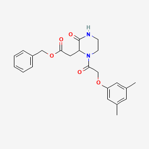 molecular formula C23H26N2O5 B4511540 BENZYL 2-{1-[2-(3,5-DIMETHYLPHENOXY)ACETYL]-3-OXOPIPERAZIN-2-YL}ACETATE 