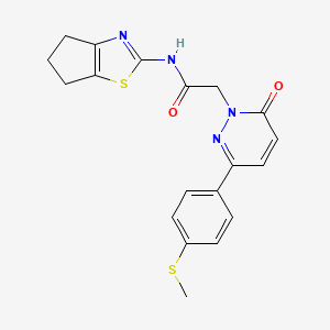 molecular formula C19H18N4O2S2 B4511542 2-{3-[4-(methylsulfanyl)phenyl]-6-oxopyridazin-1(6H)-yl}-N-[(2Z)-3,4,5,6-tetrahydro-2H-cyclopenta[d][1,3]thiazol-2-ylidene]acetamide 