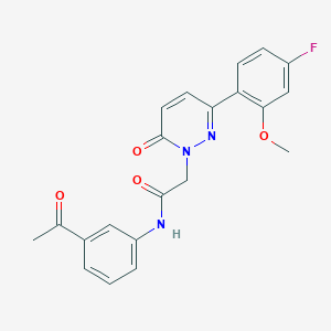 molecular formula C21H18FN3O4 B4511591 N-(3-acetylphenyl)-2-[3-(4-fluoro-2-methoxyphenyl)-6-oxopyridazin-1(6H)-yl]acetamide 