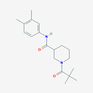 molecular formula C19H28N2O2 B4511659 N-(3,4-dimethylphenyl)-1-(2,2-dimethylpropanoyl)piperidine-3-carboxamide 