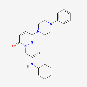 molecular formula C22H29N5O2 B4511671 N-cyclohexyl-2-[6-oxo-3-(4-phenylpiperazin-1-yl)pyridazin-1(6H)-yl]acetamide 