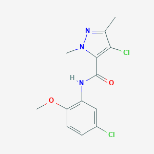 molecular formula C13H13Cl2N3O2 B451174 4-chloro-N-(5-chloro-2-methoxyphenyl)-1,3-dimethyl-1H-pyrazole-5-carboxamide 