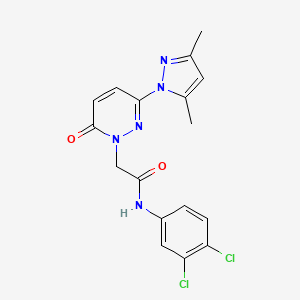 molecular formula C17H15Cl2N5O2 B4511775 N-(3,4-dichlorophenyl)-2-(3-(3,5-dimethyl-1H-pyrazol-1-yl)-6-oxopyridazin-1(6H)-yl)acetamide 