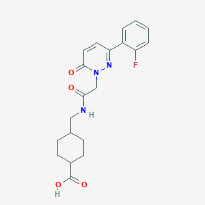 molecular formula C20H22FN3O4 B4511830 TRANS-4-[({[3-(2-FLUOROPHENYL)-6-OXOPYRIDAZIN-1(6H)-YL]ACETYL}AMINO)METHYL]CYCLOHEXANECARBOXYLIC ACID 