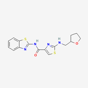 molecular formula C16H16N4O2S2 B4511867 N-[(2E)-1,3-benzothiazol-2(3H)-ylidene]-2-[(tetrahydrofuran-2-ylmethyl)amino]-1,3-thiazole-4-carboxamide 