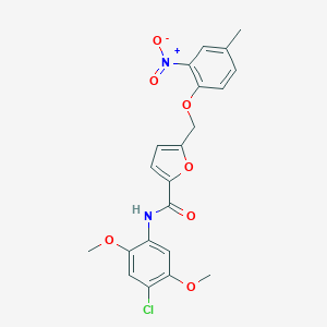 molecular formula C21H19ClN2O7 B451187 N-(4-chloro-2,5-dimethoxyphenyl)-5-[(4-methyl-2-nitrophenoxy)methyl]furan-2-carboxamide 