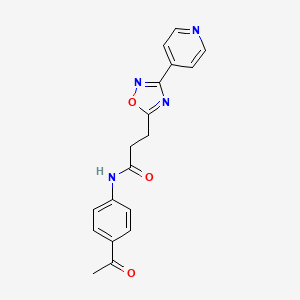molecular formula C18H16N4O3 B4511878 N-(4-Acetylphenyl)-3-[3-(pyridin-4-YL)-1,2,4-oxadiazol-5-YL]propanamide 