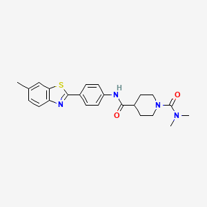 molecular formula C23H26N4O2S B4511885 N~1~,N~1~-dimethyl-N~4~-[4-(6-methyl-1,3-benzothiazol-2-yl)phenyl]piperidine-1,4-dicarboxamide 