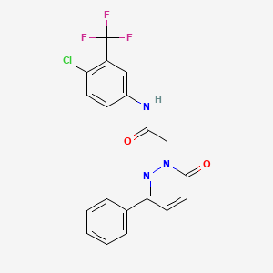 molecular formula C19H13ClF3N3O2 B4511982 N-(4-chloro-3-(trifluoromethyl)phenyl)-2-(6-oxo-3-phenylpyridazin-1(6H)-yl)acetamide 