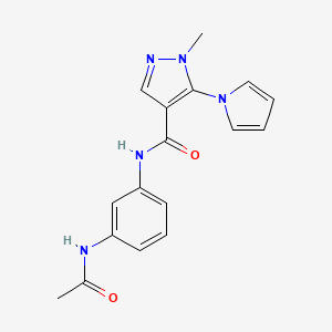 molecular formula C17H17N5O2 B4512014 N-(3-acetamidophenyl)-1-methyl-5-(1H-pyrrol-1-yl)-1H-pyrazole-4-carboxamide 
