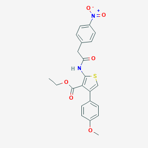 molecular formula C22H20N2O6S B451211 Ethyl 2-[({4-nitrophenyl}acetyl)amino]-4-(4-methoxyphenyl)-3-thiophenecarboxylate 