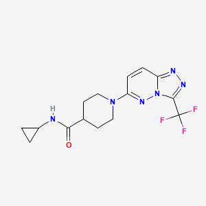 molecular formula C15H17F3N6O B4512119 N-cyclopropyl-1-[3-(trifluoromethyl)[1,2,4]triazolo[4,3-b]pyridazin-6-yl]piperidine-4-carboxamide 