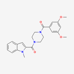 molecular formula C23H25N3O4 B4512154 (3,5-dimethoxyphenyl){4-[(1-methyl-1H-indol-2-yl)carbonyl]piperazin-1-yl}methanone 
