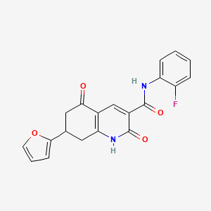 molecular formula C20H15FN2O4 B4512270 N-(2-fluorophenyl)-7-(furan-2-yl)-2,5-dioxo-1,2,5,6,7,8-hexahydroquinoline-3-carboxamide 