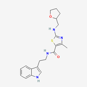 molecular formula C20H24N4O2S B4512283 N-[2-(1H-indol-3-yl)ethyl]-4-methyl-2-[(tetrahydrofuran-2-ylmethyl)amino]-1,3-thiazole-5-carboxamide 