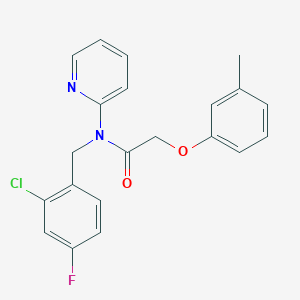 molecular formula C21H18ClFN2O2 B4512299 N-[(2-CHLORO-4-FLUOROPHENYL)METHYL]-2-(3-METHYLPHENOXY)-N-(PYRIDIN-2-YL)ACETAMIDE 