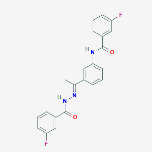 3-fluoro-N-{3-[N-(3-fluorobenzoyl)ethanehydrazonoyl]phenyl}benzamide