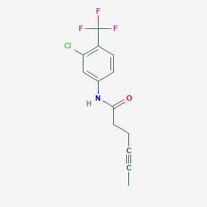molecular formula C13H11ClF3NO B451232 N-[3-chloro-4-(trifluoromethyl)phenyl]hex-4-ynamide 