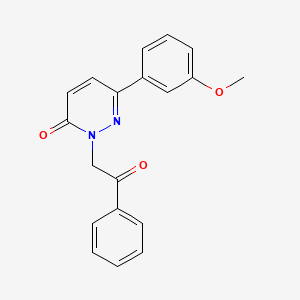 molecular formula C19H16N2O3 B4512335 6-(3-methoxyphenyl)-2-(2-oxo-2-phenylethyl)pyridazin-3(2H)-one 