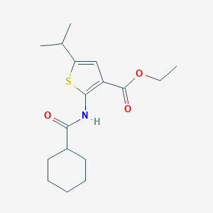 molecular formula C17H25NO3S B451234 ETHYL 2-CYCLOHEXANEAMIDO-5-(PROPAN-2-YL)THIOPHENE-3-CARBOXYLATE 