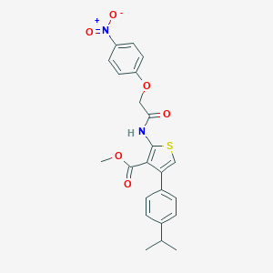 molecular formula C23H22N2O6S B451236 Methyl 2-[({4-nitrophenoxy}acetyl)amino]-4-(4-isopropylphenyl)thiophene-3-carboxylate 