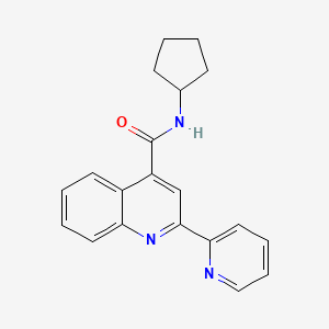 molecular formula C20H19N3O B4512398 N-cyclopentyl-2-(pyridin-2-yl)quinoline-4-carboxamide 