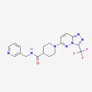 molecular formula C18H18F3N7O B4512442 N-(pyridin-3-ylmethyl)-1-[3-(trifluoromethyl)[1,2,4]triazolo[4,3-b]pyridazin-6-yl]piperidine-4-carboxamide 