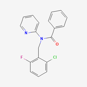 molecular formula C19H14ClFN2O B4512468 N-[(2-CHLORO-6-FLUOROPHENYL)METHYL]-N-(PYRIDIN-2-YL)BENZAMIDE 