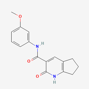 molecular formula C16H16N2O3 B4512485 N-(3-METHOXYPHENYL)-2-OXO-1H2H5H6H7H-CYCLOPENTA[B]PYRIDINE-3-CARBOXAMIDE 