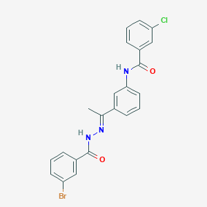 N-{3-[N-(3-bromobenzoyl)ethanehydrazonoyl]phenyl}-3-chlorobenzamide