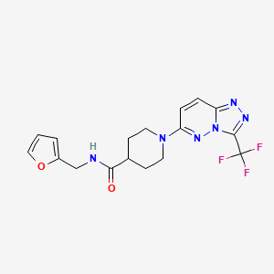 molecular formula C17H17F3N6O2 B4512568 N-(furan-2-ylmethyl)-1-[3-(trifluoromethyl)[1,2,4]triazolo[4,3-b]pyridazin-6-yl]piperidine-4-carboxamide 